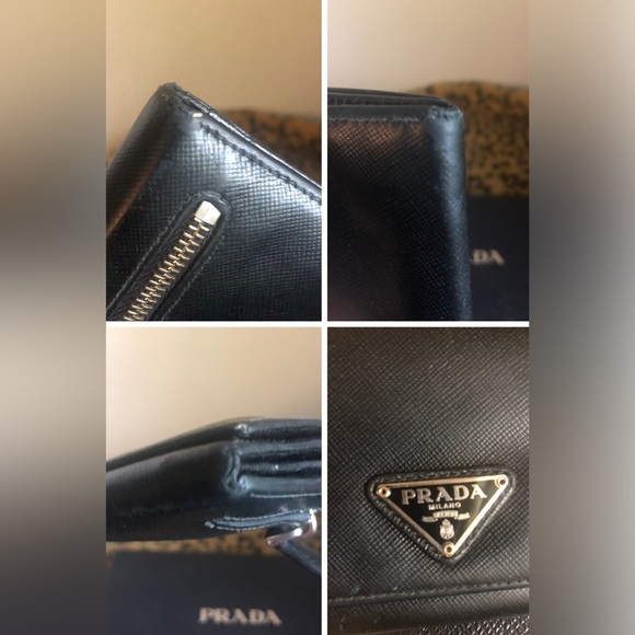 Prada Saffiano leather snap wallet with box - Picture 14 of 15
